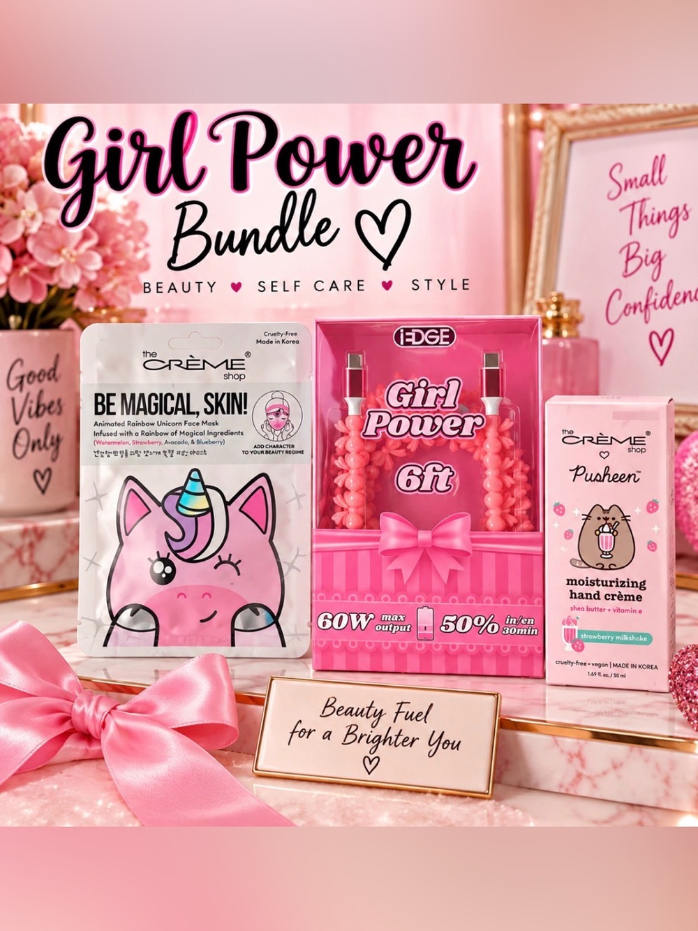 Girl Power Bundle - Pink Makeup & Self Care Set by